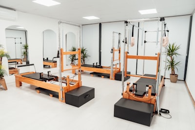 Gym interior with modern equipment